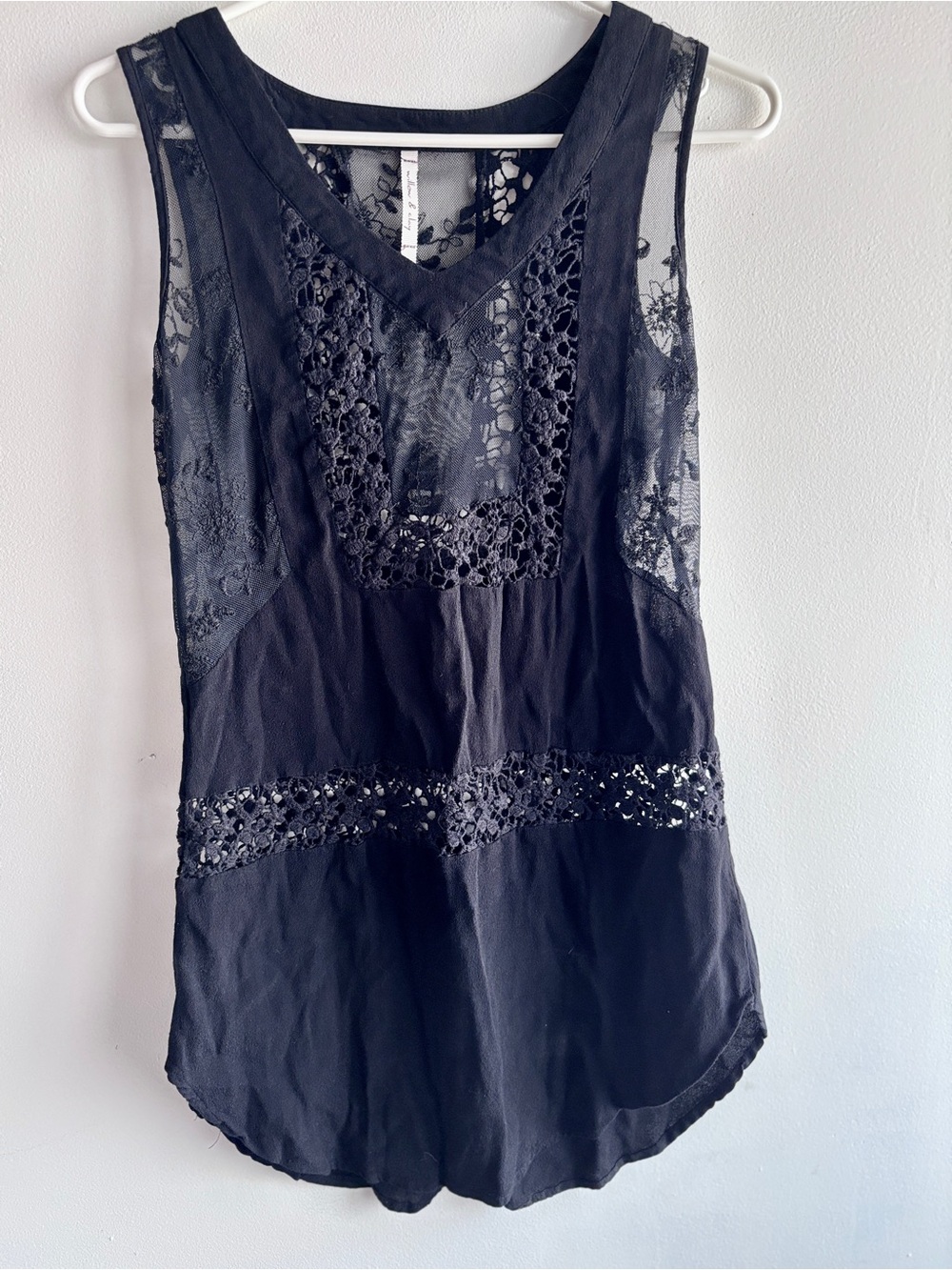 Black Sheer Lace Mesh Tunic Top Sleeveless Goth Boho